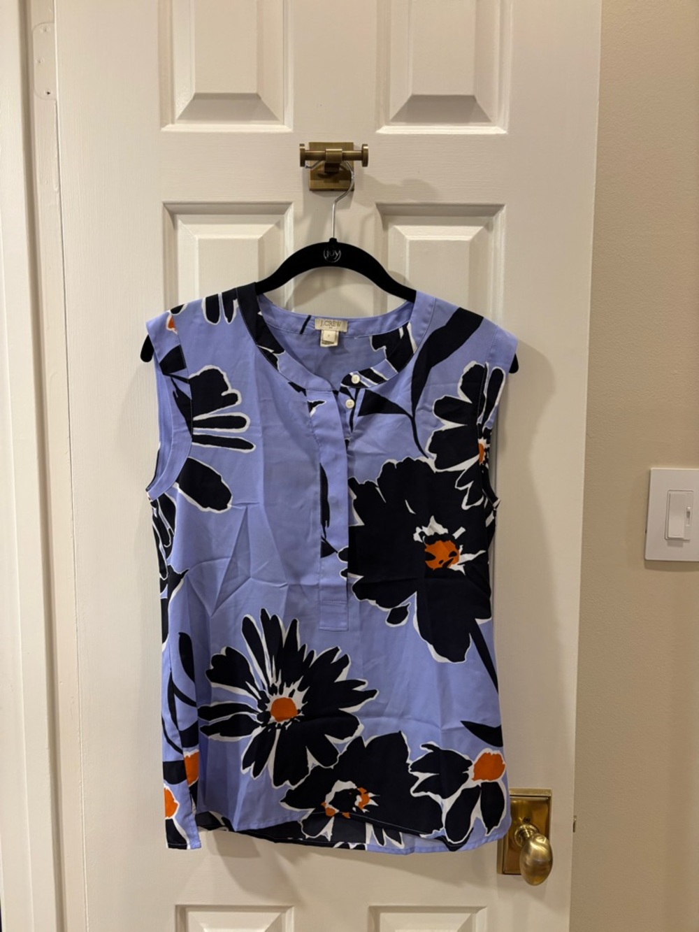 J. Crew Lavender Sleeveless Floral Mini shirt